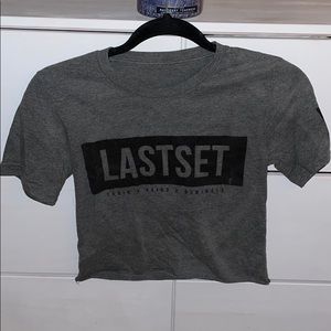Gray lastset crop top